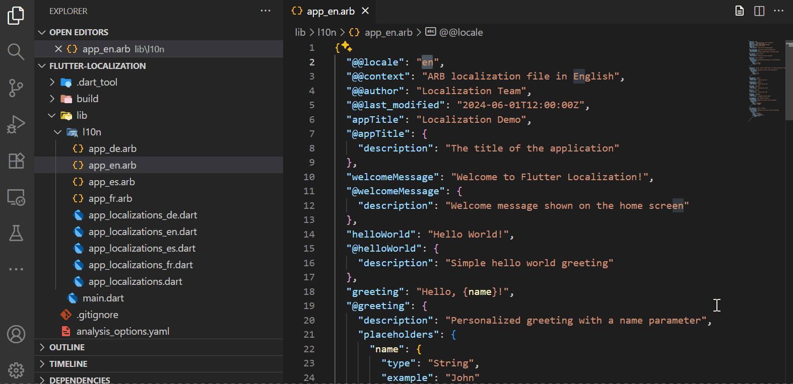 Flutter ARB localization in VS Code